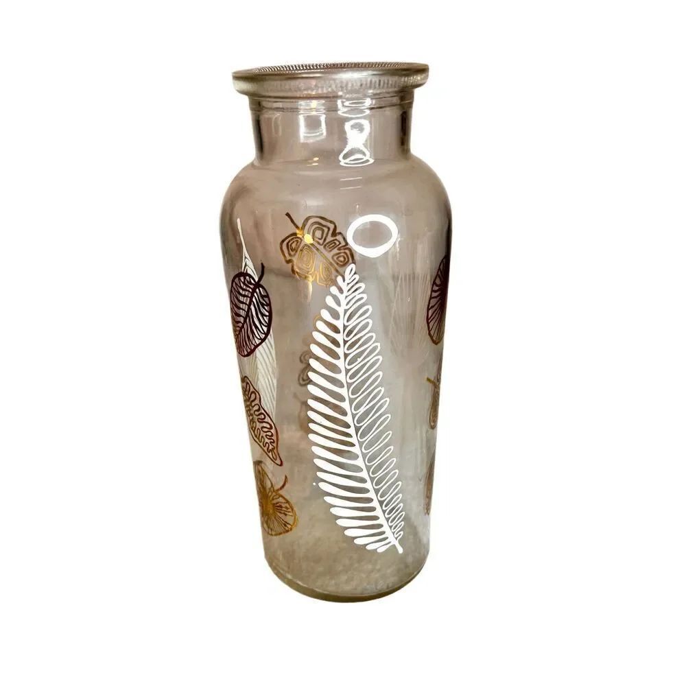 Vintage Cresca 1956 Pascall Sweets Candy MCM Gold Apothecary Jar Leaf (No Lid)